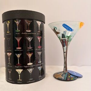 Lolita Hand-Painted Martini Glass with Black Decorative Storage Tube